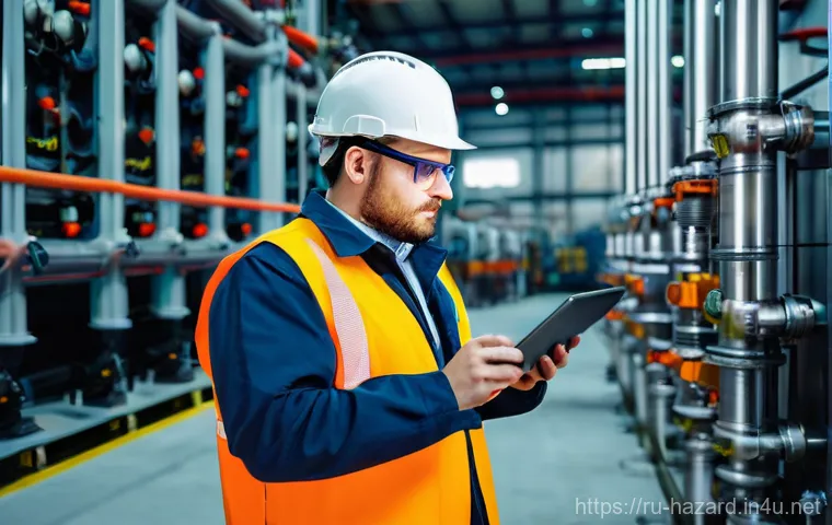 위험물관리사 취업 성공 사례와 후기 - **Prompt:** A focused and diligent industrial safety engineer, aged 30-45, male or female, wearing a...